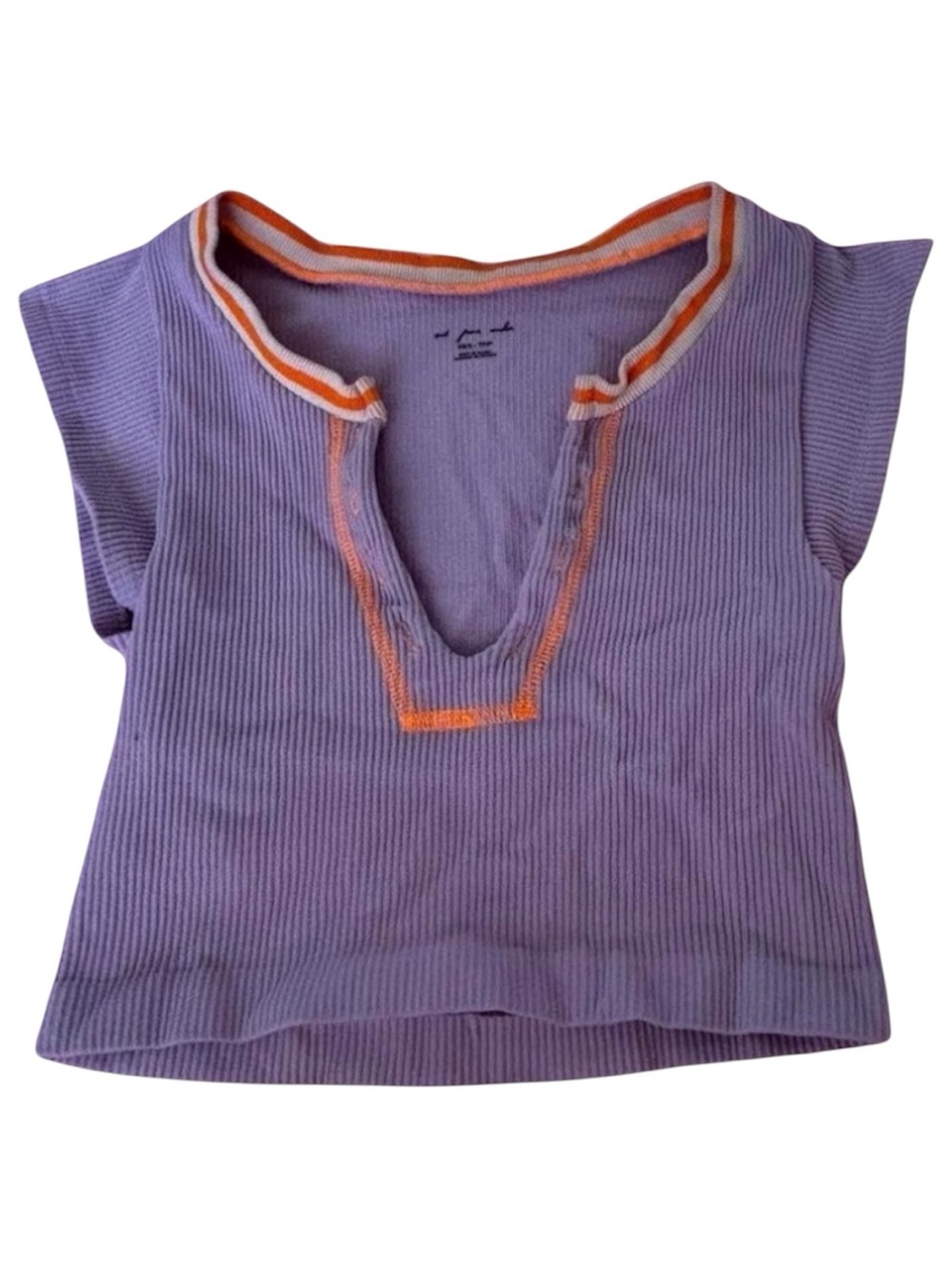 Urban Outfitters Out From Under Purple Seamless V-Cut Contrast Trim Crop Top XS/